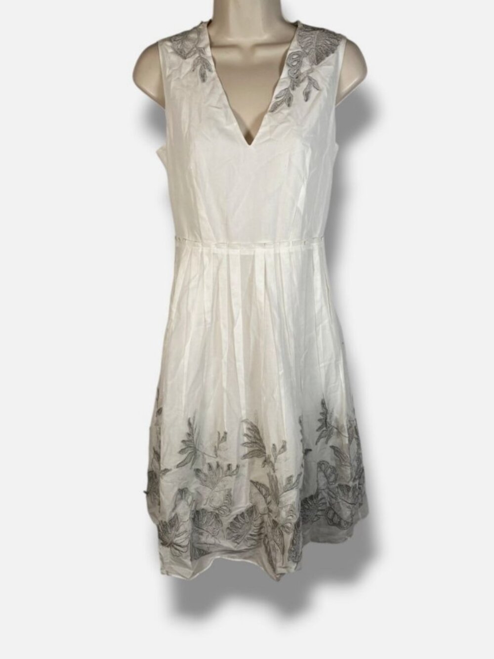 Christopher Esber Women's White Sleeveless A-Line Midi Dress Size 8